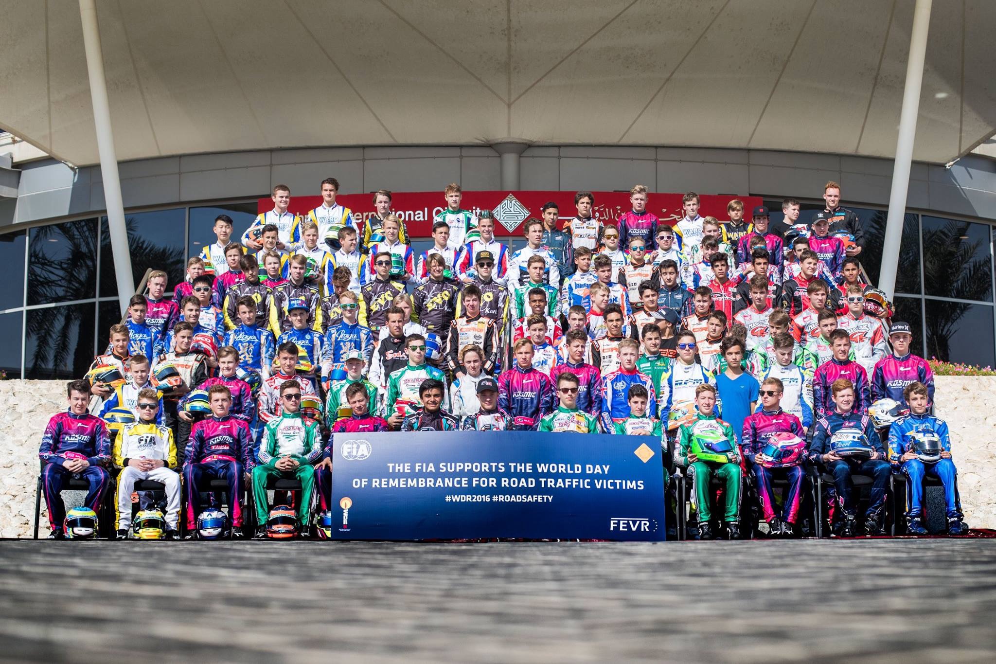 Drivers of the 2016 FIA Karting World Championship at the Bahrain International Circuit