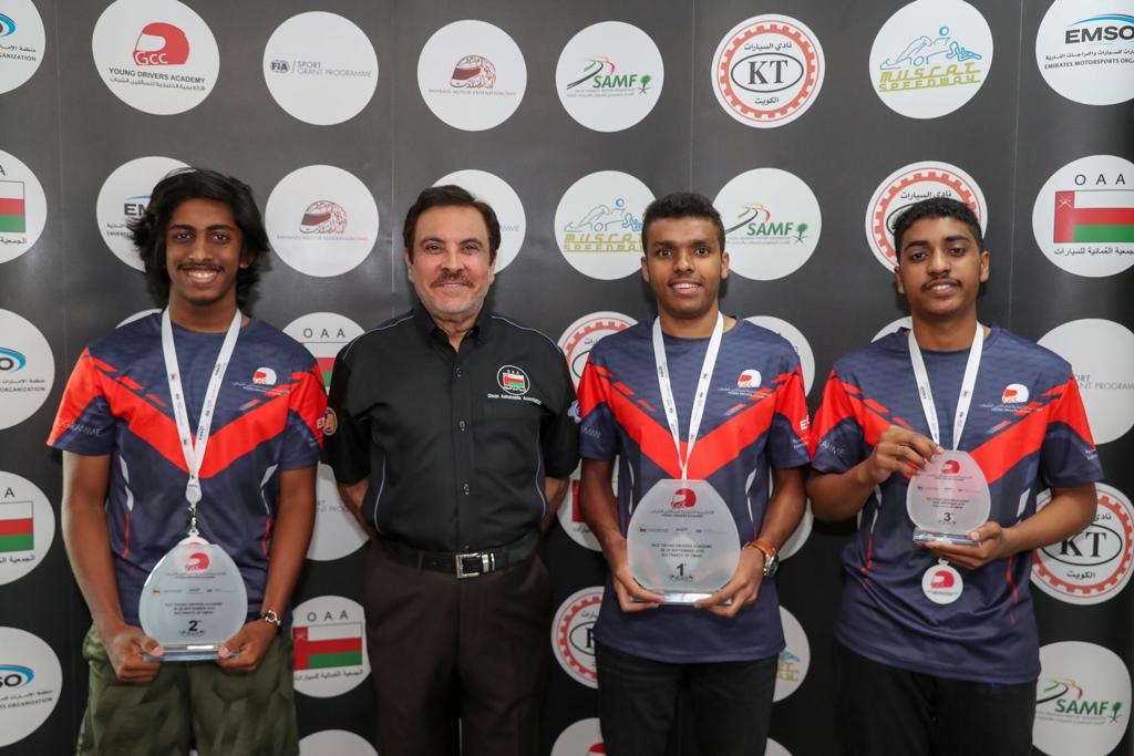 GCC Young Drivers Academy podium with Talal Beshara in first place